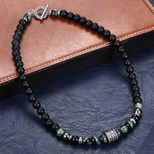 Load image into Gallery viewer, Cool Tiger Eyes Lava Bead Necklace
